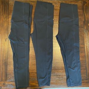 3 Pairs! Fabletics Maternity Pure Luxe Black 7/8 Legging Lot
